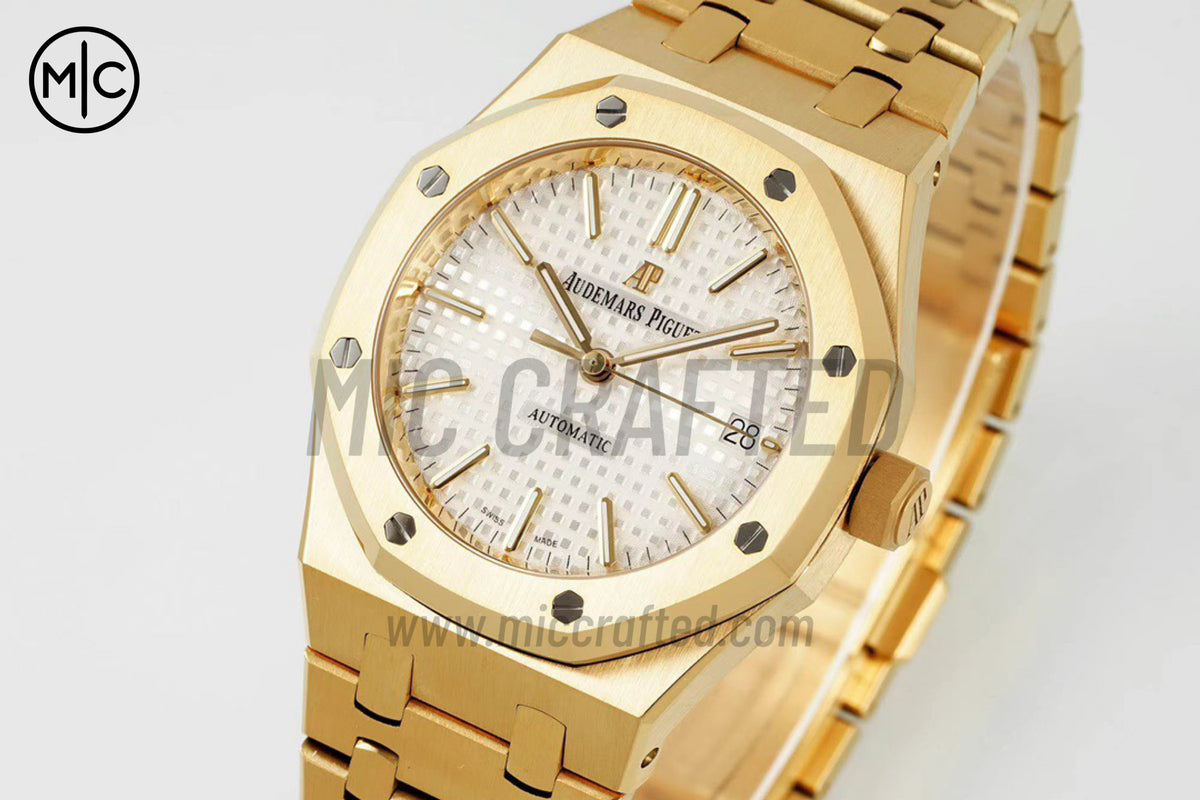 Royal Oak 37mm 15450 YG White Dial on YG Bracelet – Premium Edition