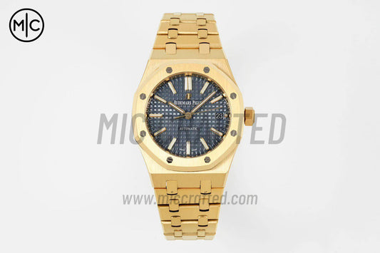 Royal Oak 37mm 15450 YG Blue Dial on YG Bracelet – Premium Edition