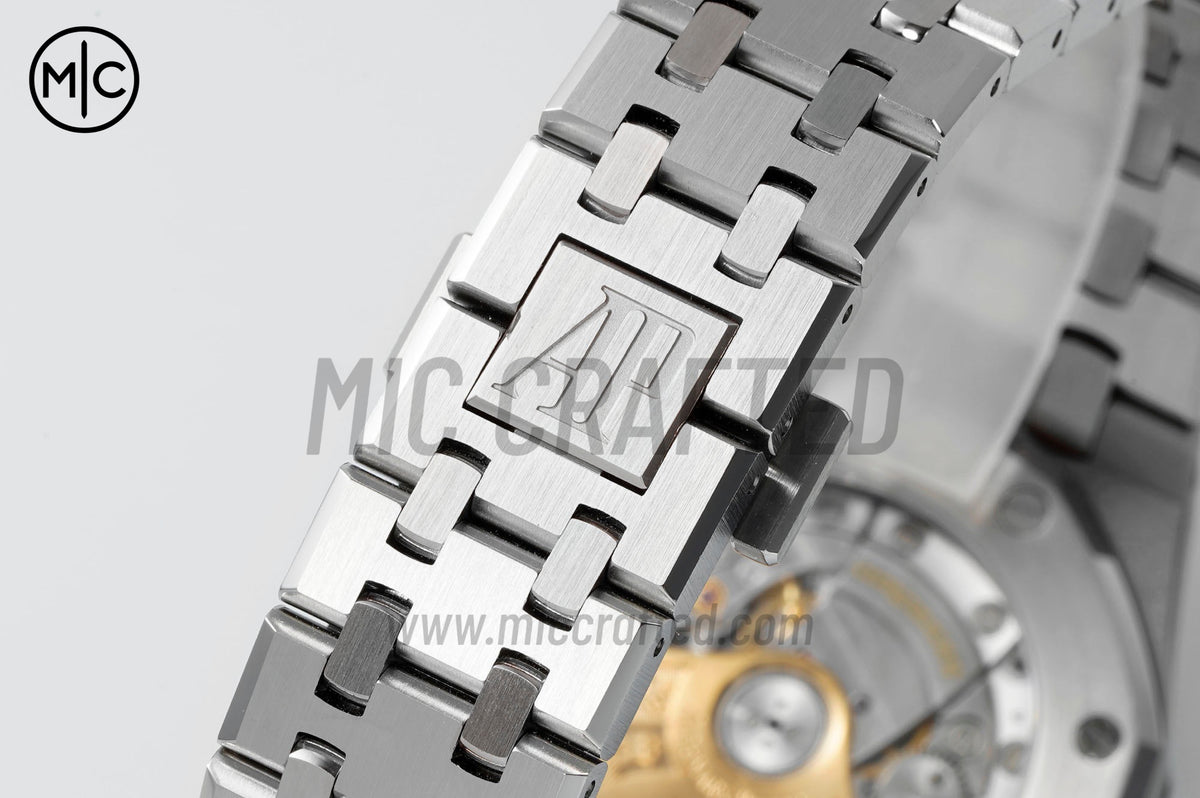 Royal Oak 37mm 15451 SS Diamonds Bezel Black Dial on SS Bracelet– Premium Edition