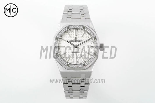 Royal Oak 37mm 15451 SS Diamonds Bezel Silver Dial on SS Bracelet – Premium Edition