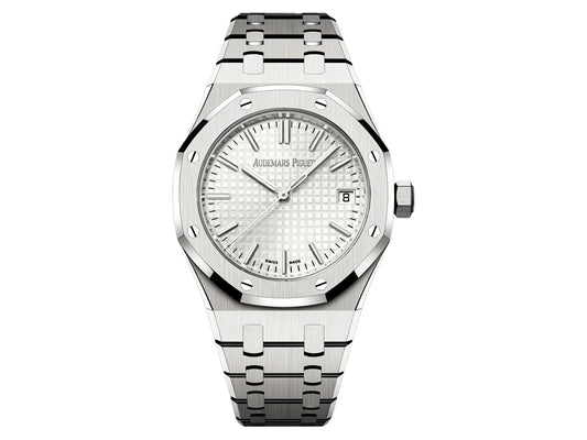 Royal Oak 37mm 15550 SS Silver Textured Dial on SS Bracelet – Premium Edition