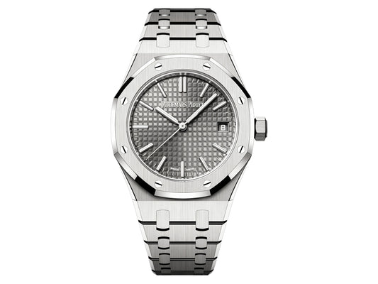 Royal Oak 37mm 15550 SS Gray Textured Dial on SS Bracelet – Premium Edition