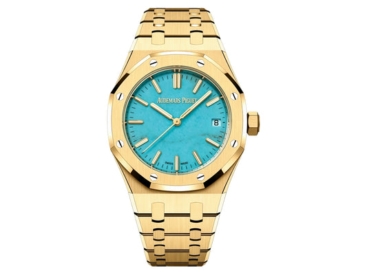 Royal Oak 37mm 15550 YG Turquoise Dial on YG Bracelet – Premium Edition