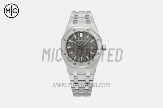 Royal Oak 37mm 15550 SS Gray Textured Dial on SS Bracelet – Premium Edition