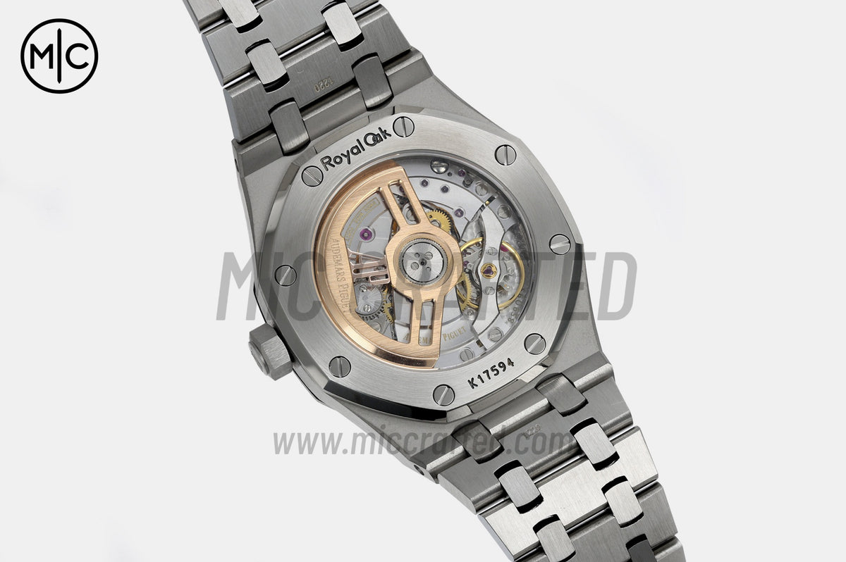Royal Oak 37mm 15550 SS 冰藍色紋理錶盤配 SS 錶鏈 - 尊貴版