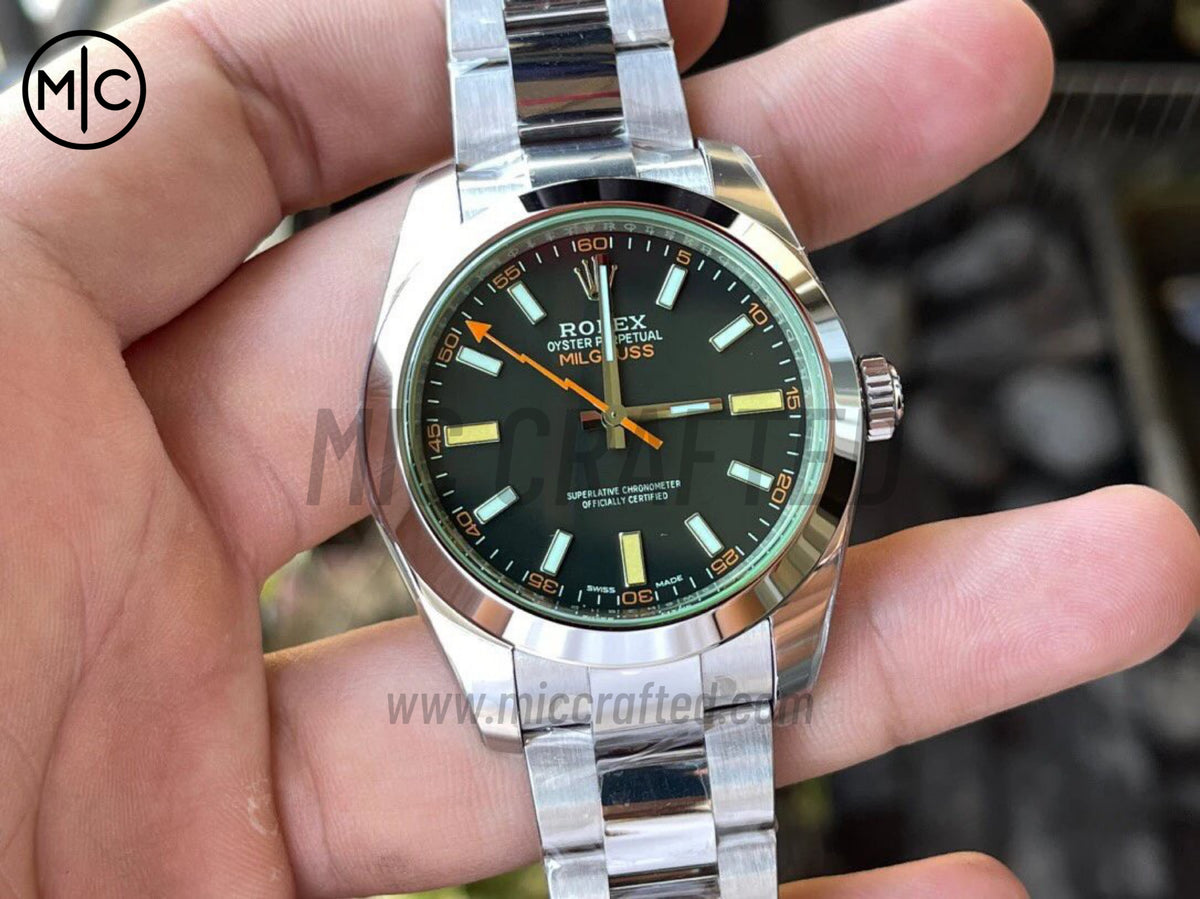Milgauss 116400GV 40mm 904L Steel Black Dial on SS Bracelet – Premium Edition
