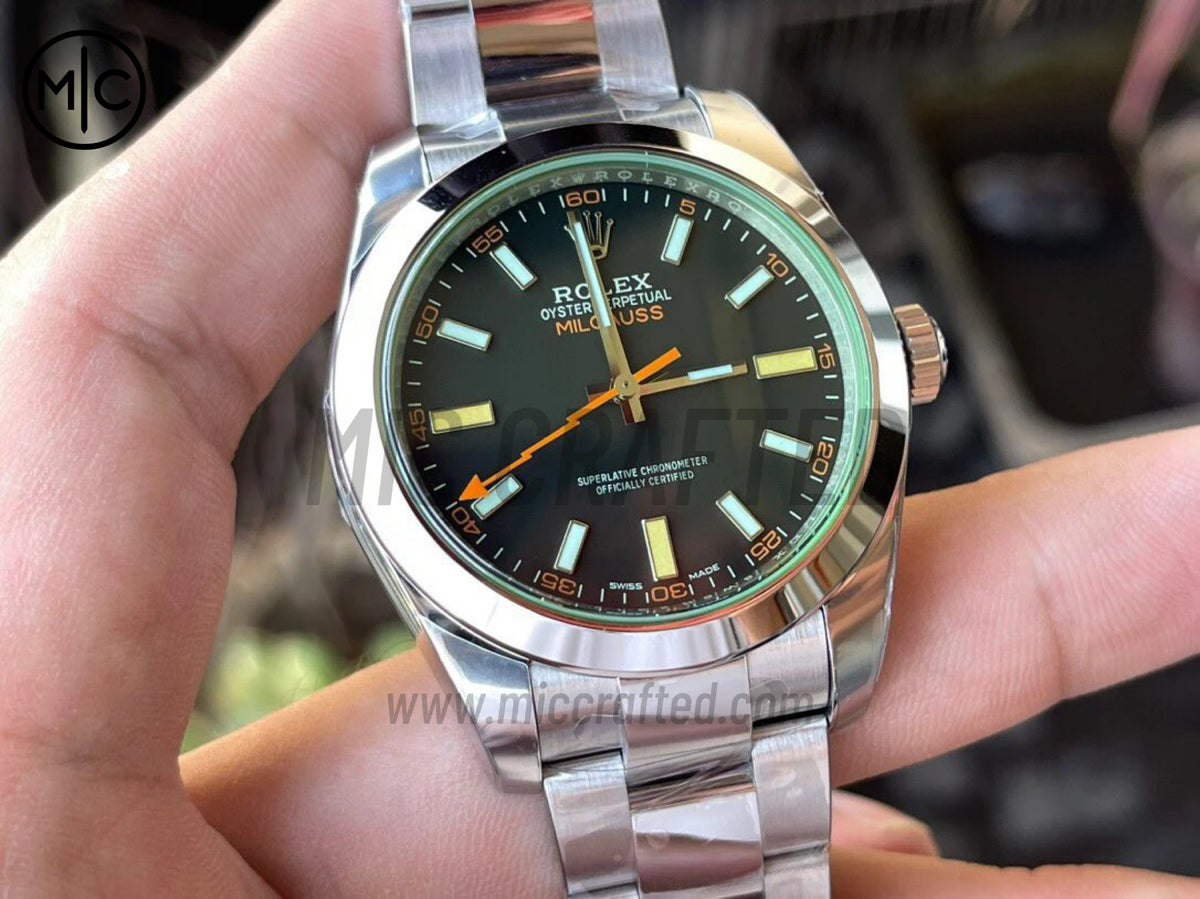 Milgauss 116400GV 40mm 904L Steel Black Dial on SS Bracelet – Premium Edition
