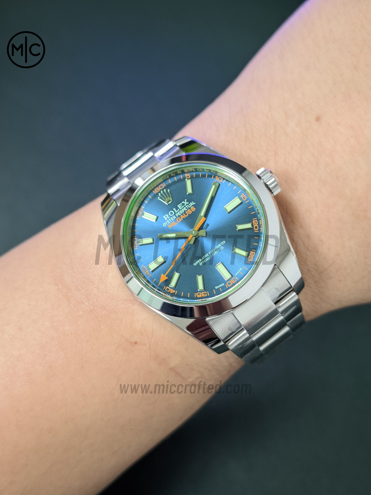 Milgauss 116400GV 40mm 904L Steel Blue Dial on SS Bracelet – Premium Edition