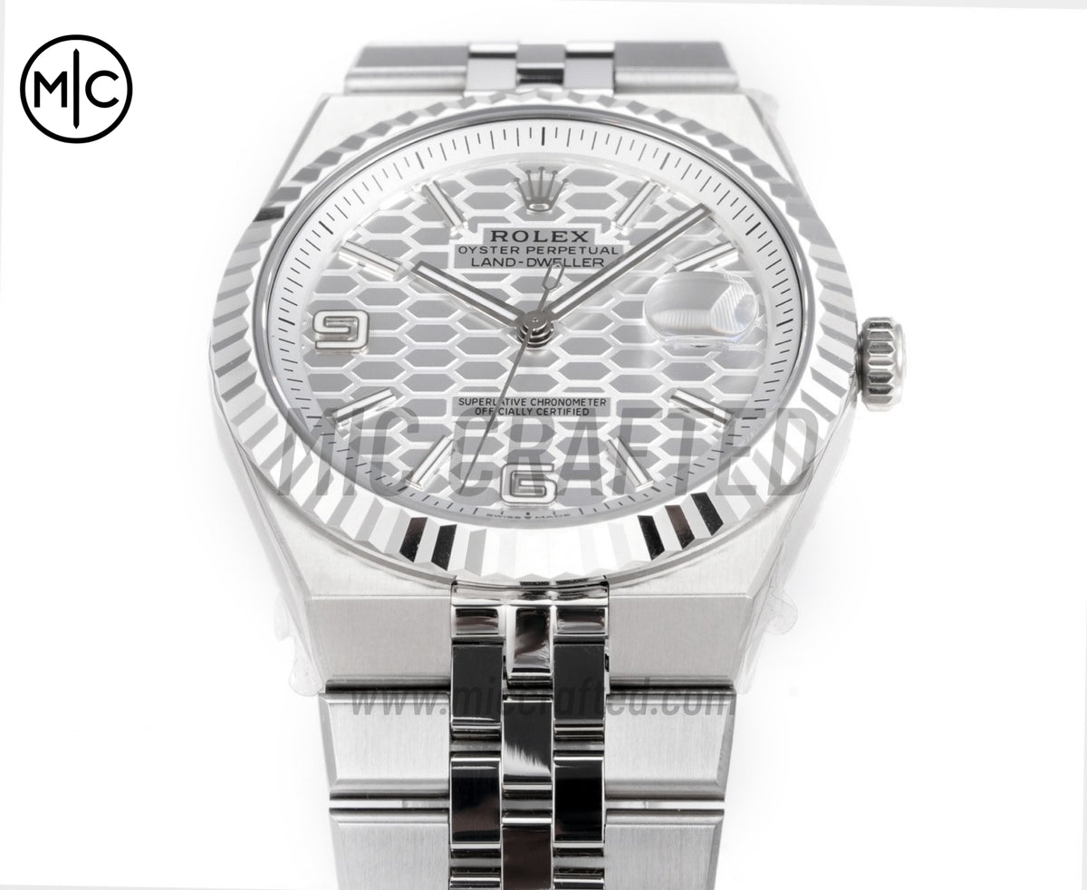 Land Dweller 40mm 127334 Silver Dial on SS Bracelet – Premium Edition