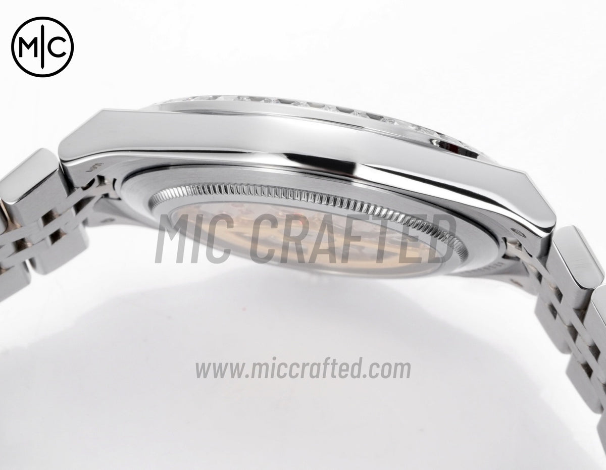 Land Dweller 40mm 127386 Ice Blue Dial Diamonds Bezel on SS Bracelet – Premium Edition
