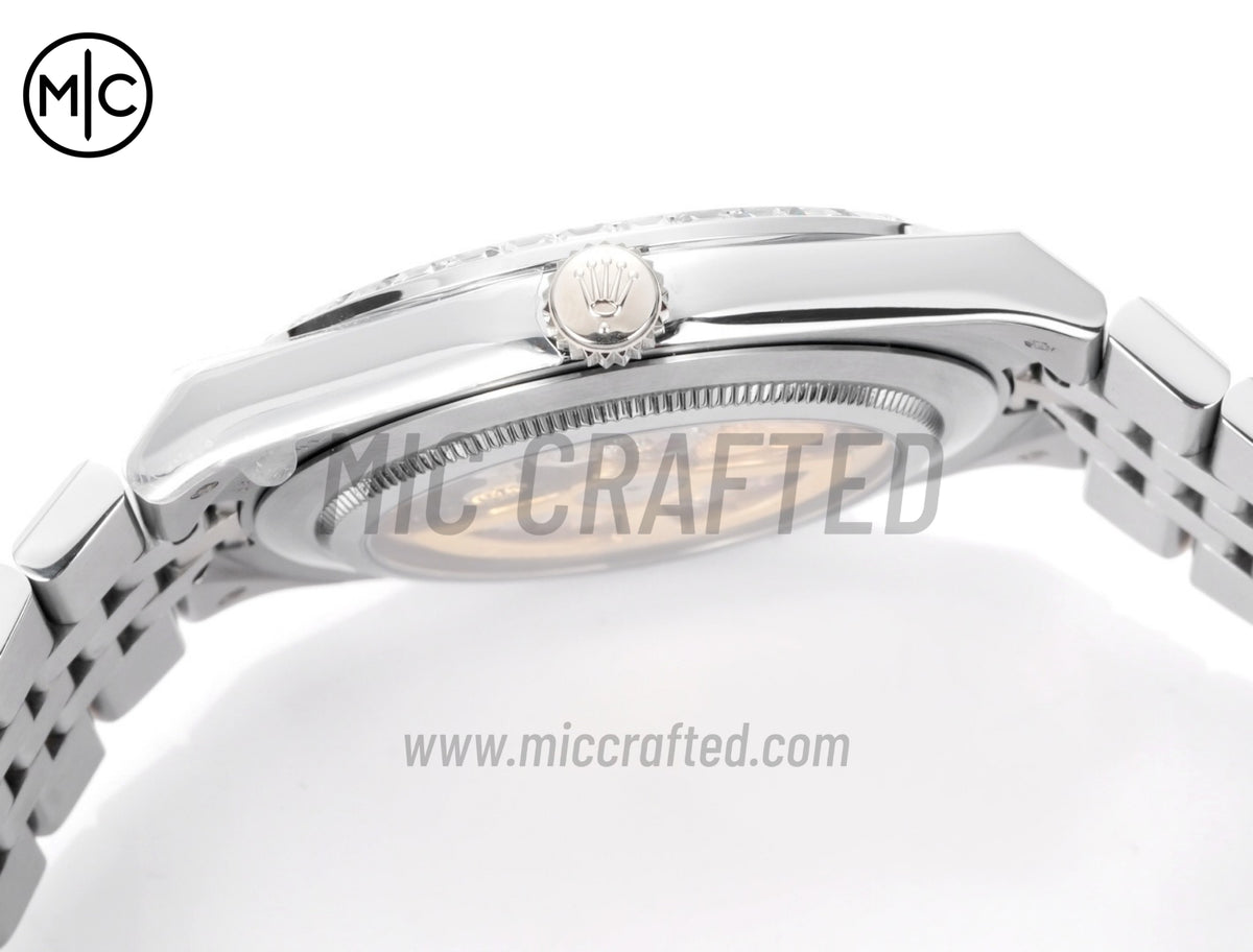 Land Dweller 40mm 127386 Ice Blue Dial Diamonds Bezel on SS Bracelet – Premium Edition