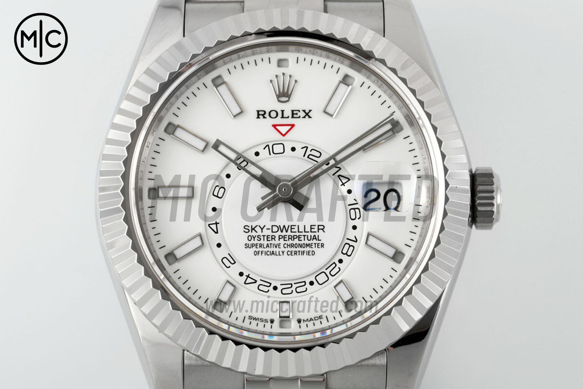 Sky-Dweller 42mm 326934 904L SS White Dial on SS Jubilee Bracelet – Premium Edition