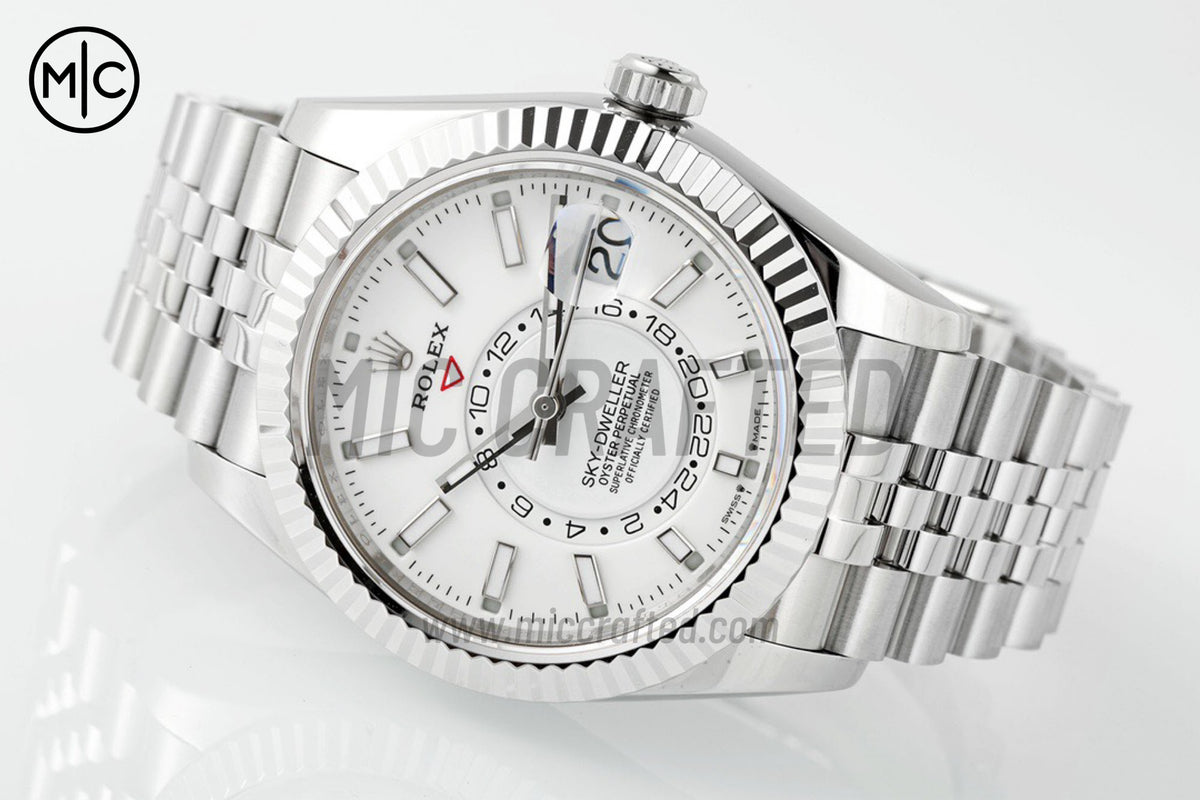 Sky-Dweller 42mm 326934 904L SS White Dial on SS Jubilee Bracelet – Premium Edition