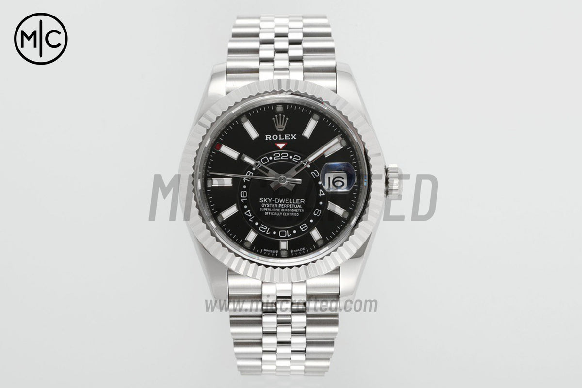 Sky-Dweller 42mm 326934 904L SS Black Dial on SS Jubilee Bracelet – Premium Edition