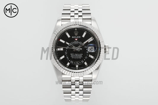 Sky-Dweller 42mm 326934 904L SS Black Dial on SS Jubilee Bracelet – Premium Edition