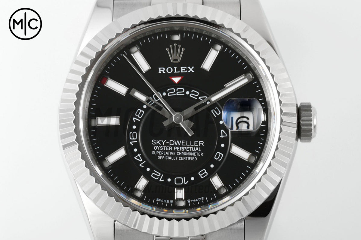 Sky-Dweller 42mm 326934 904L SS Black Dial on SS Jubilee Bracelet – Premium Edition