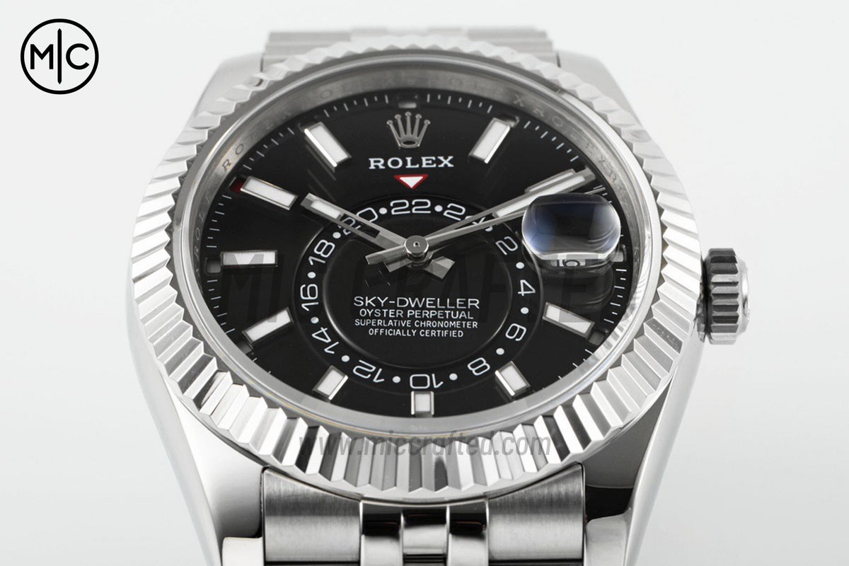 Sky-Dweller 42mm 326934 904L SS Black Dial on SS Jubilee Bracelet – Premium Edition