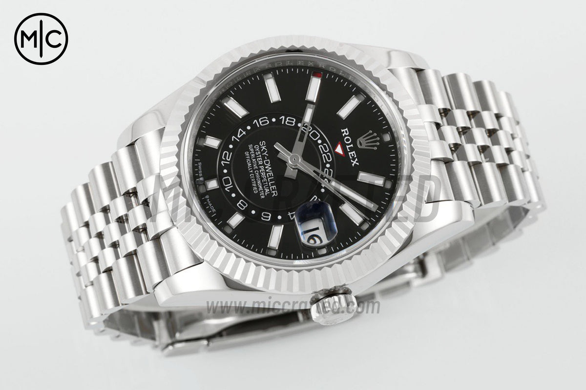 Sky-Dweller 42mm 326934 904L SS Black Dial on SS Jubilee Bracelet – Premium Edition