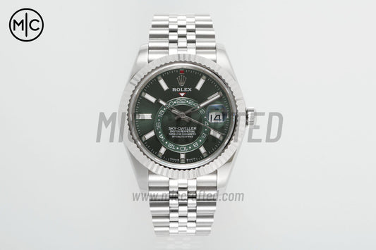Sky-Dweller 42mm 326934 904L SS Green Dial on SS Jubilee Bracelet – Premium Edition