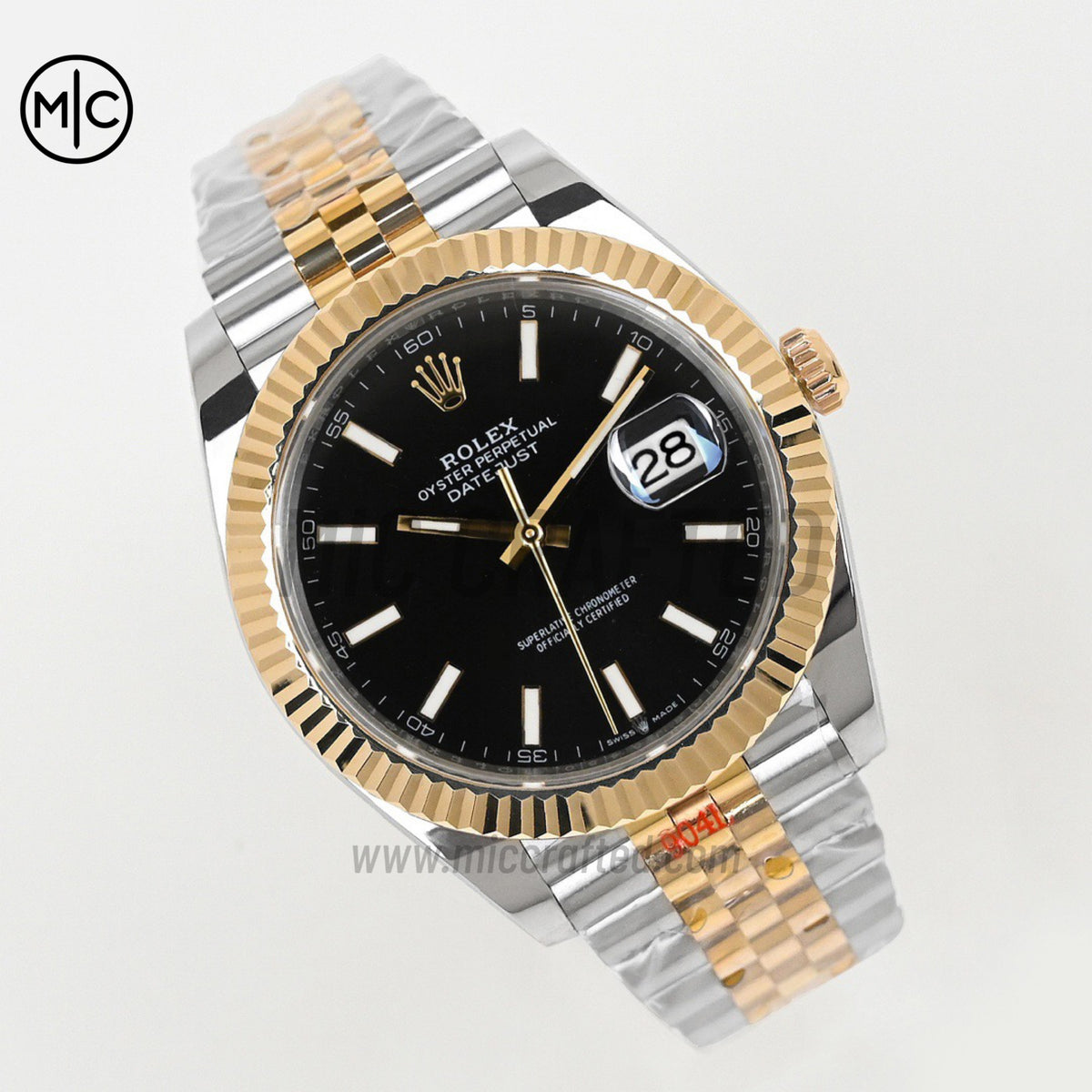 Datejust 41 126333 精鋼/黃金黑色棒狀錶盤，搭配 Jubilee 鍊帶 - 尊貴版