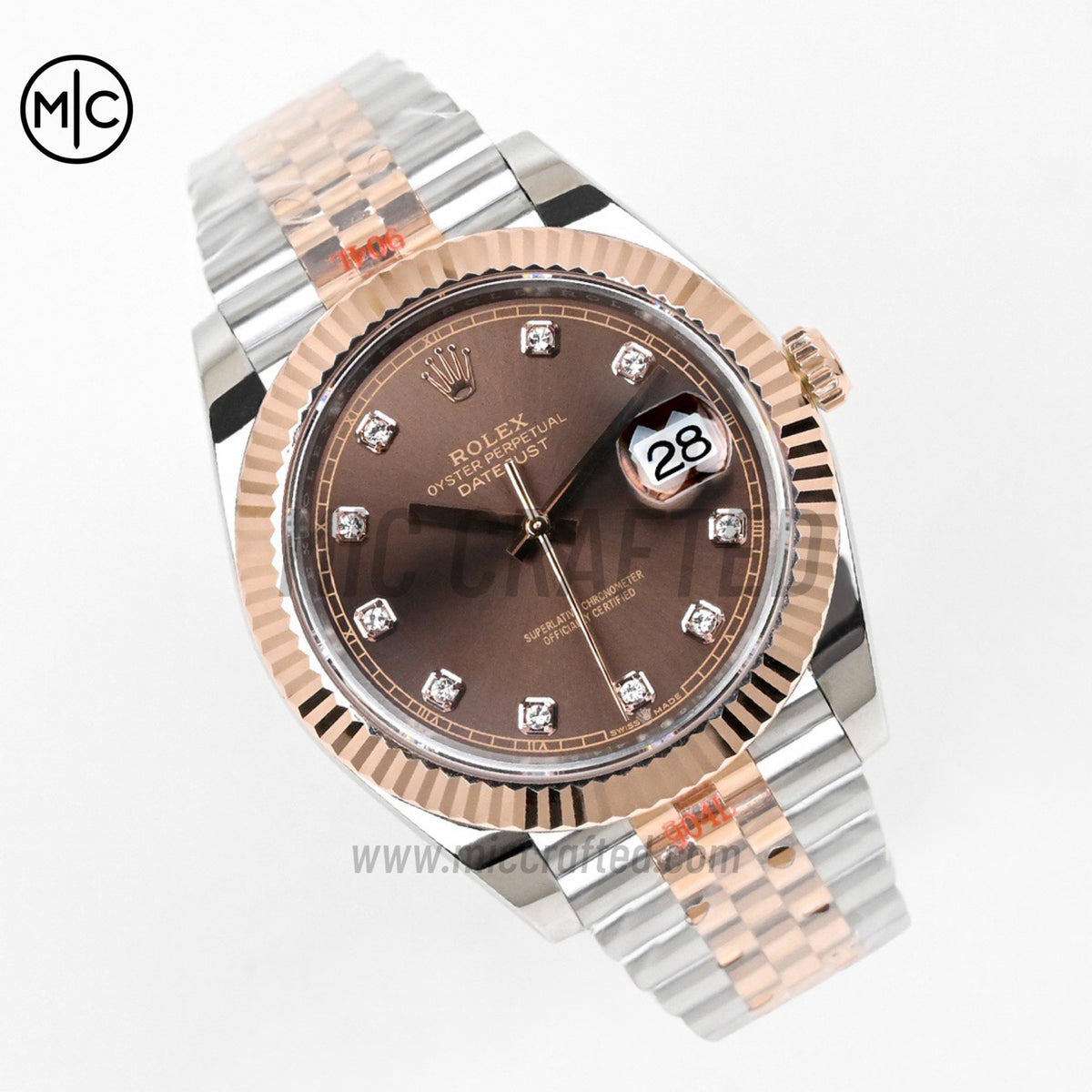 DateJust 41 126331 SS/RG Brown Diamonds Dial on Jubilee Bracelet– Premium Edition