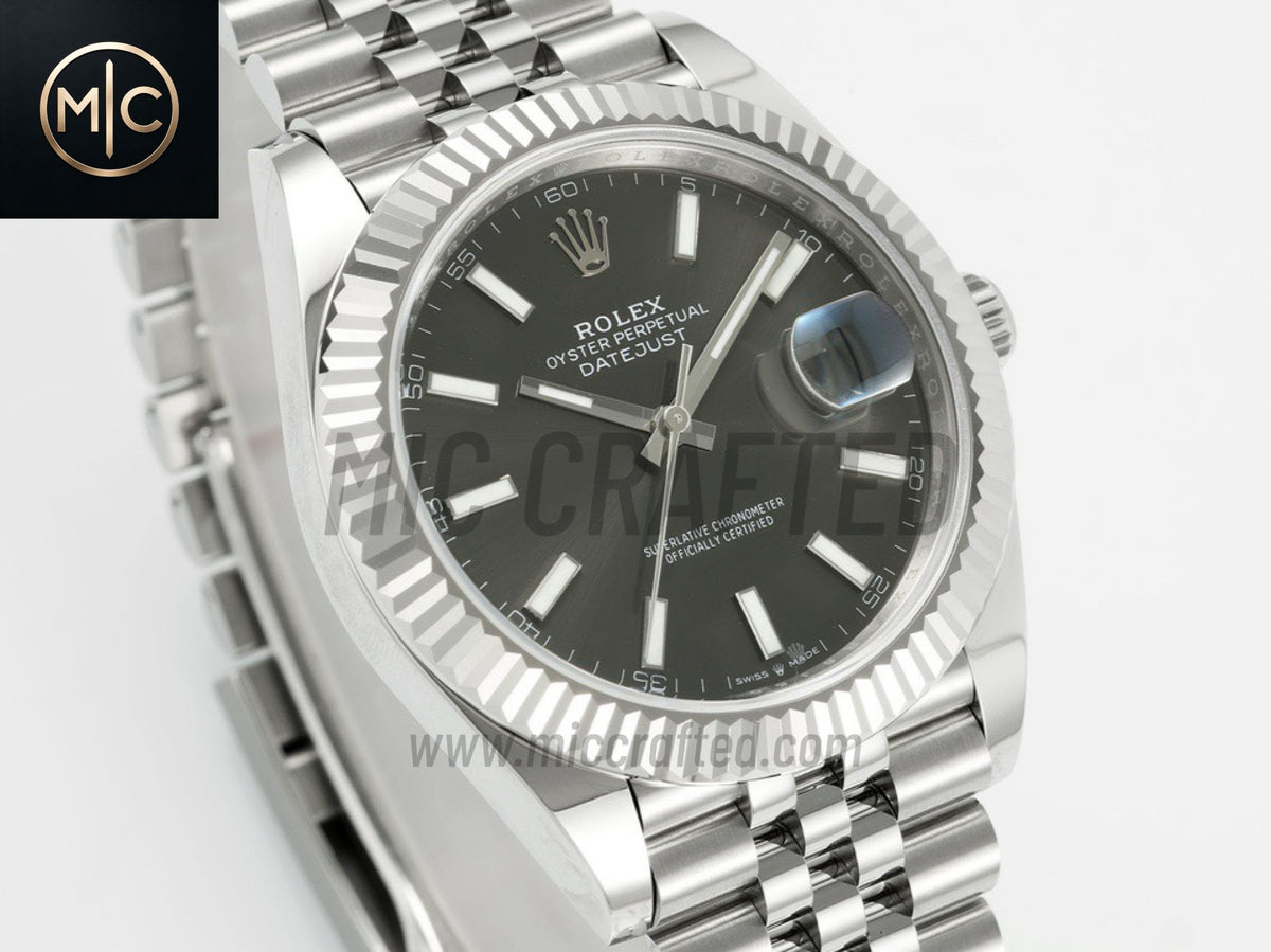 DateJust 41mm 126334 灰色條形錶盤配 Jubilee 錶帶 - 高級版