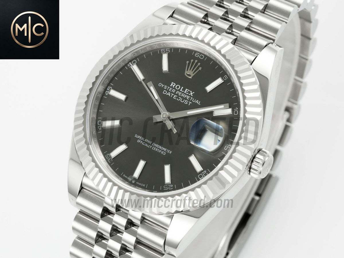 DateJust 41mm 126334 灰色條形錶盤配 Jubilee 錶帶 - 高級版