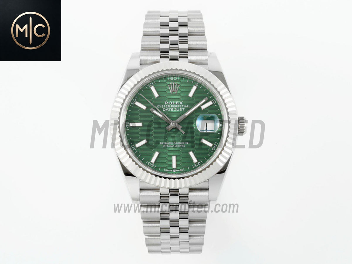 DateJust 41mm 126334 Green Textured Stick Dial on Jubilee Bracelet – Premium Edition