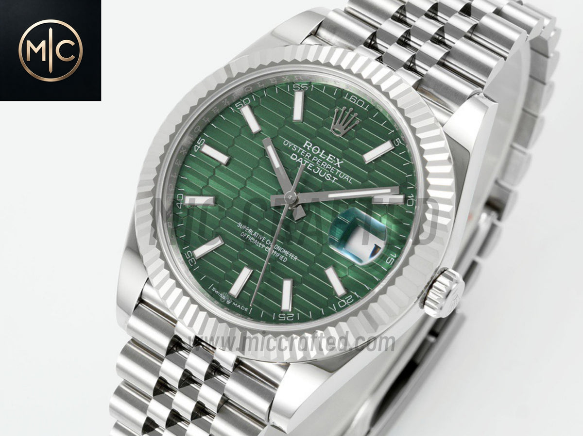 DateJust 41mm 126334 Green Textured Stick Dial on Jubilee Bracelet – Premium Edition