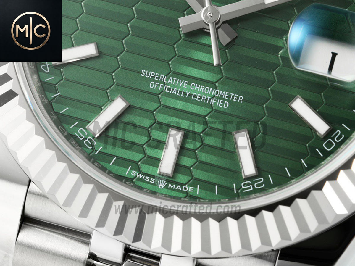 DateJust 41mm 126334 Green Textured Stick Dial on Jubilee Bracelet – Premium Edition