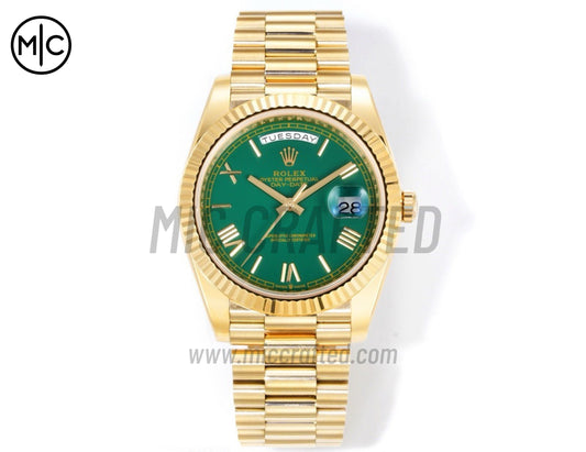 DayDate 40mm 228238 Green Roman Dial on President Bracelet – Premium Edition