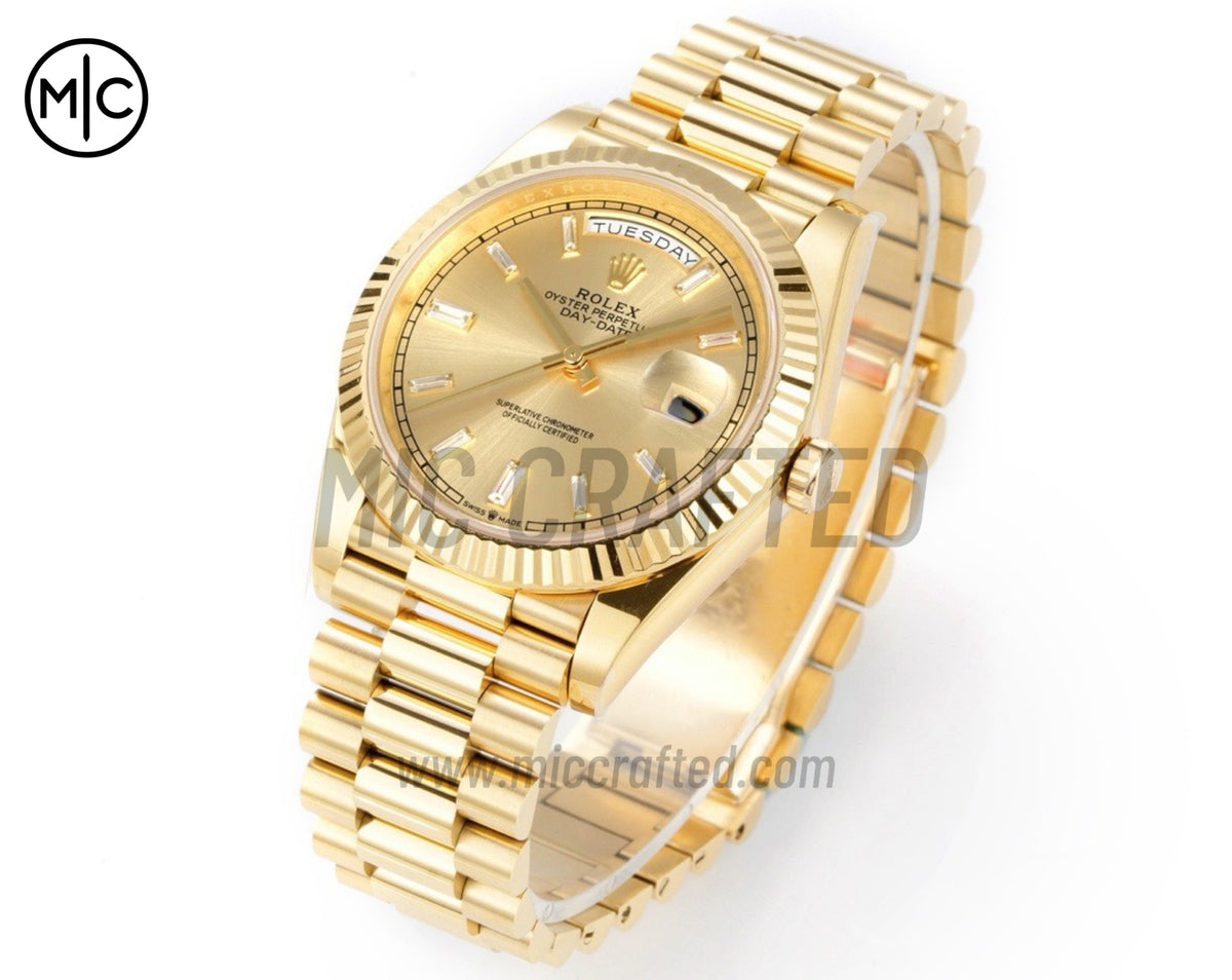 DayDate 40mm 228238 YG Crystal Dial on President Bracelet – Premium Edition