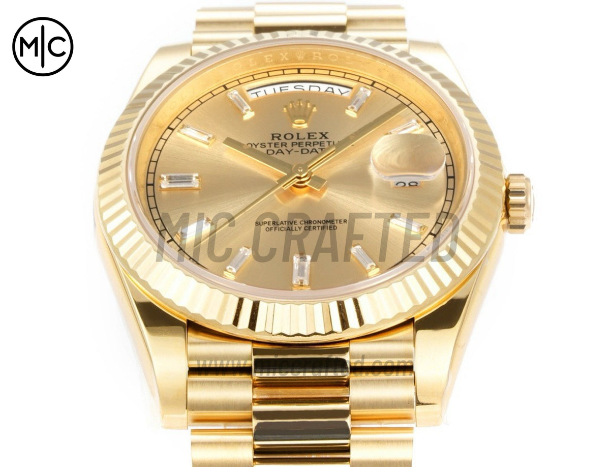 DayDate 40mm 228238 YG Crystal Dial on President Bracelet – Premium Edition