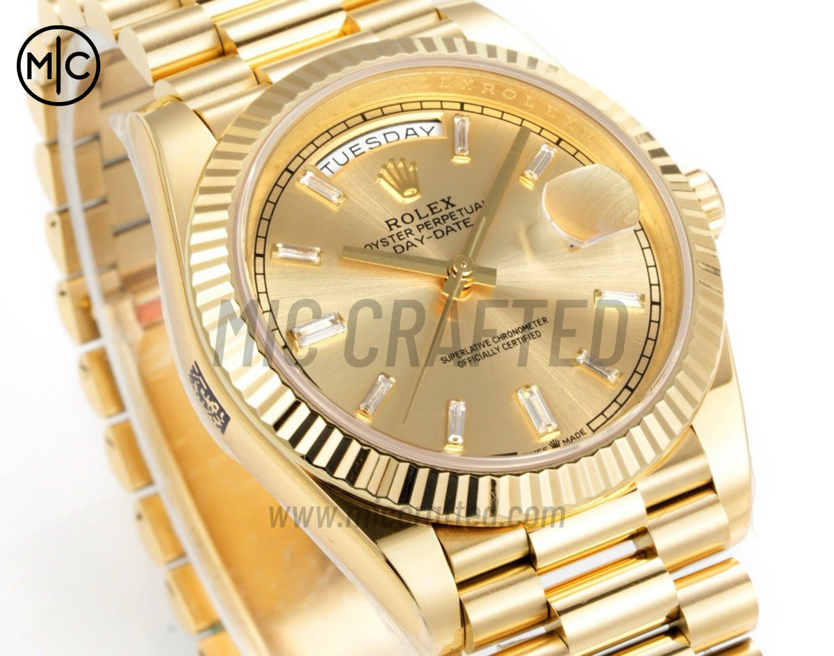 DayDate 40mm 228238 YG Crystal Dial on President Bracelet – Premium Edition