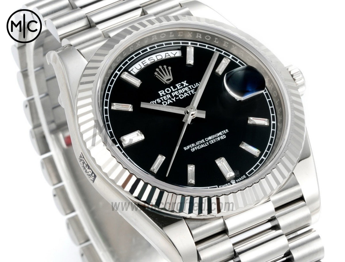DayDate 40mm 228236 Black Crystal Dial on President Bracele – Premium Edition