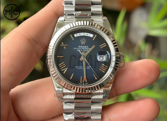 DayDate 40mm 228236 Blue Ombre Roman Dial on President Bracelet – Premium Edition