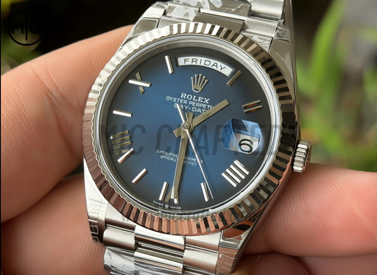 DayDate 40mm 228236 Blue Ombre Roman Dial on President Bracelet – Premium Edition
