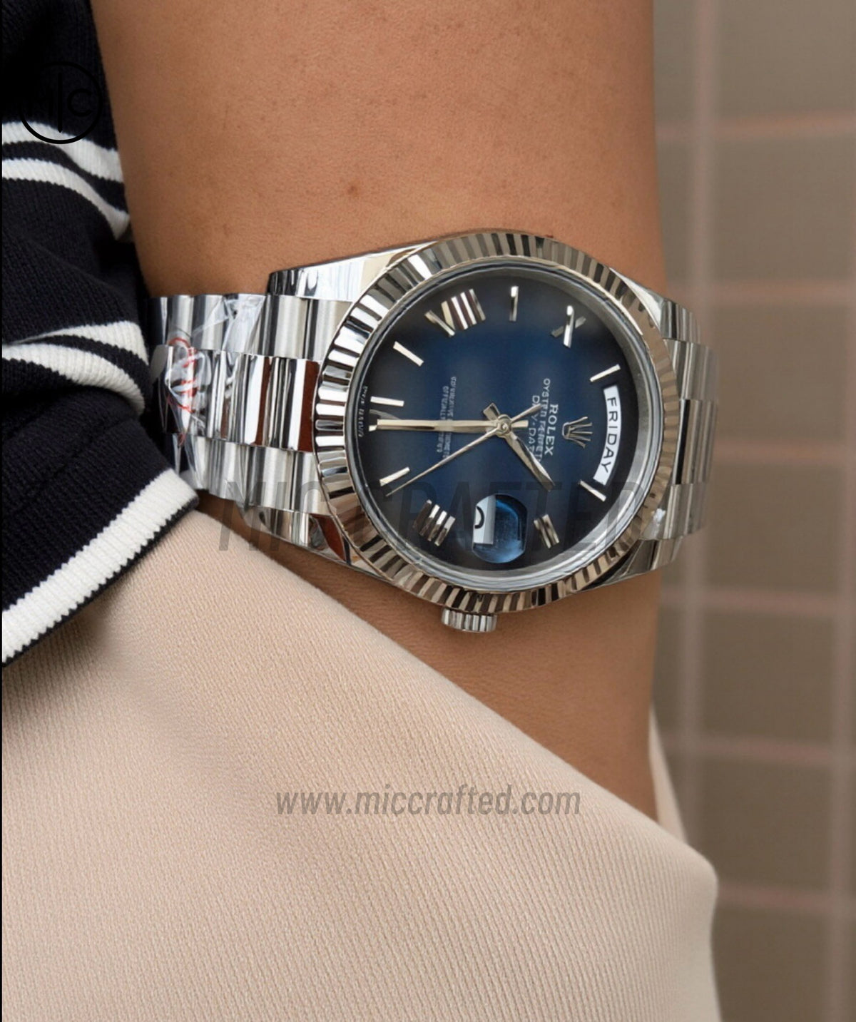 DayDate 40mm 228236 Blue Ombre Roman Dial on President Bracelet – Premium Edition