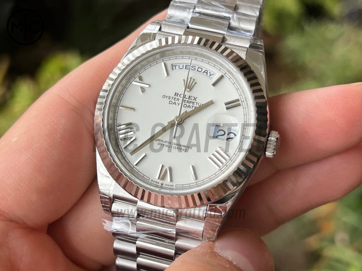 DayDate 40mm 228236 White Roman Dial on President Bracelet – Premium Edition