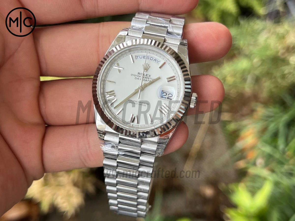 DayDate 40mm 228236 White Roman Dial on President Bracelet – Premium Edition