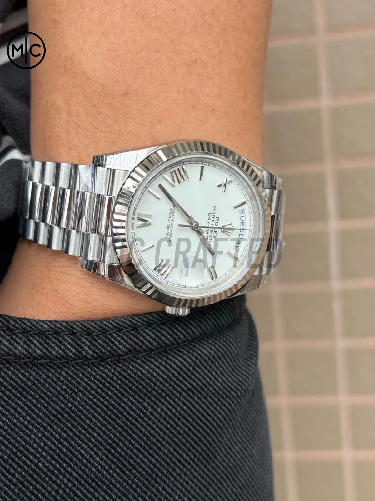 DayDate 40mm 228236 White Roman Dial on President Bracelet – Premium Edition