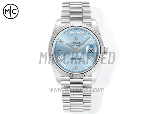 Day Date 40mm 228236 Ice Blue Roman Dial on President Bracelet – Premium Edition