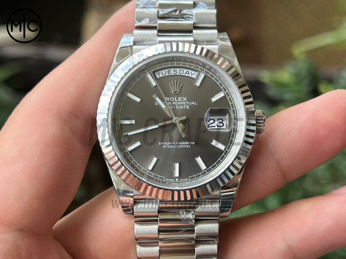 DayDate 40mm 228236 灰色棒狀刻度錶盤配 President 錶鏈 - 尊貴版