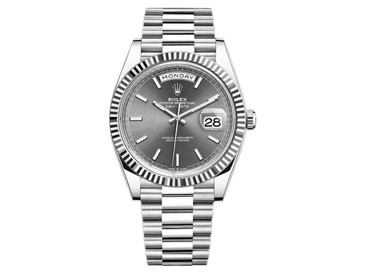 DayDate 40mm 228236 Gray Stick Dial on President Bracelet – Premium Edition