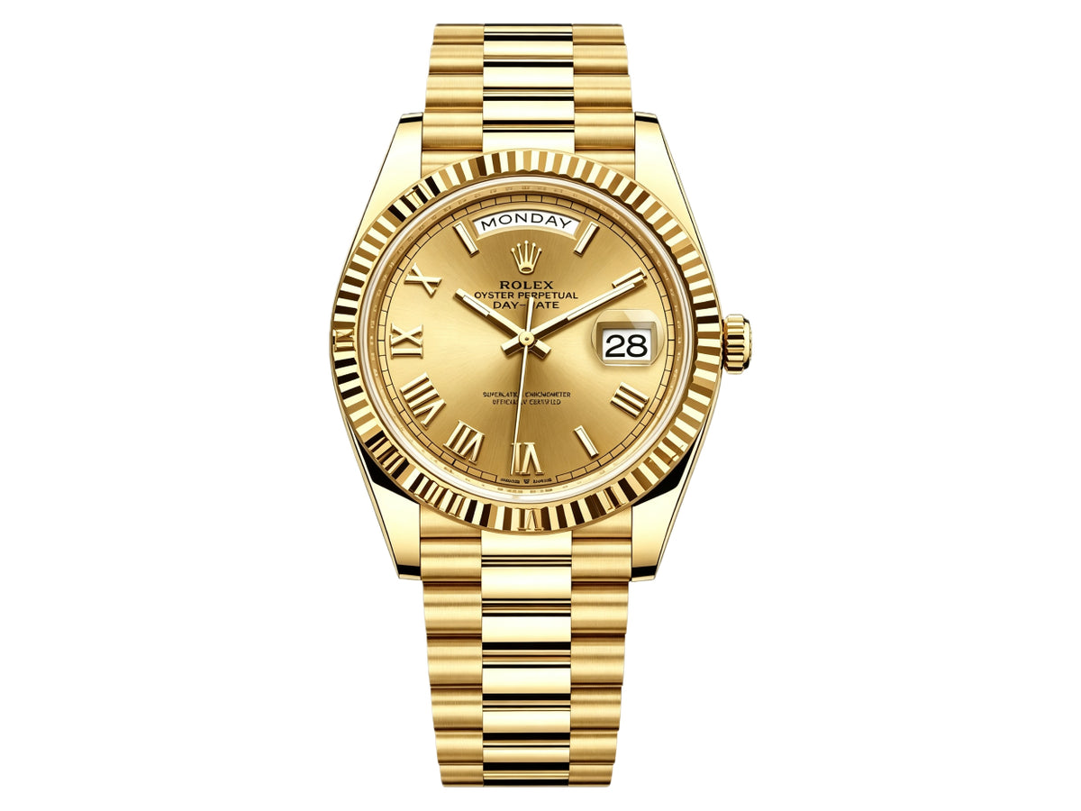 星期日曆 40mm 228238 YG 羅馬數字錶盤搭配總統型錶帶 - 高級版