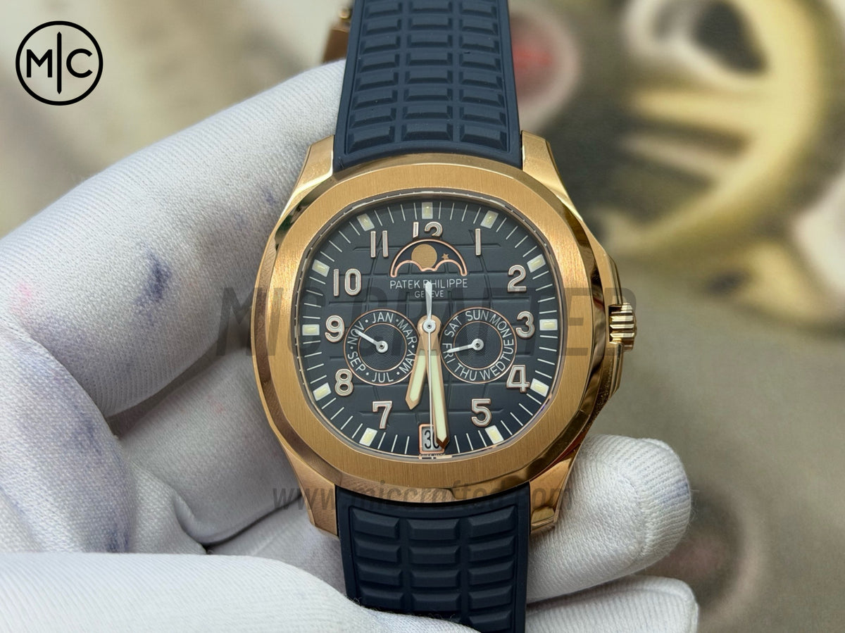 Aquanaut 5261 RG 藍色錶盤搭配藍色橡膠錶帶 - 高級版