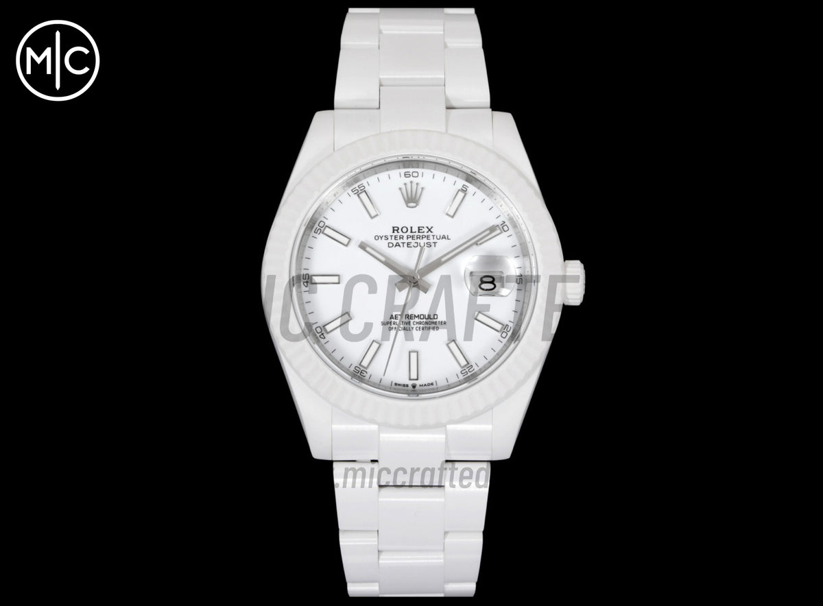 Datejust 41mm 白色陶瓷 - 手工製作版