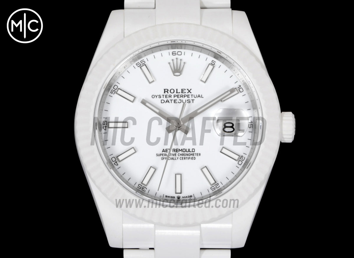 Datejust 41mm 白色陶瓷 - 手工製作版