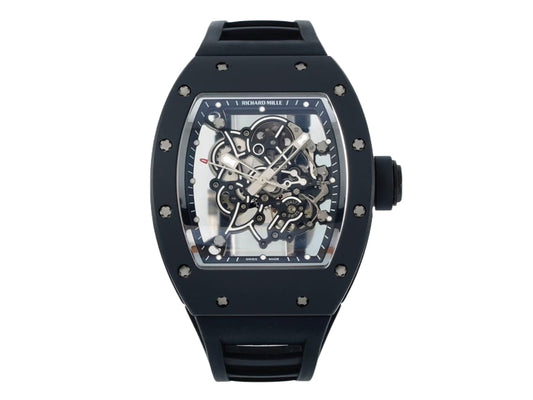 RM055 Black Ceramic on Black Rubber Strap – Handcrafted Version