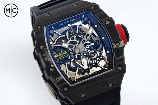 RM035-02 NTPT Skeleton Dial on Black Rubber Strap – Handcrafted Version